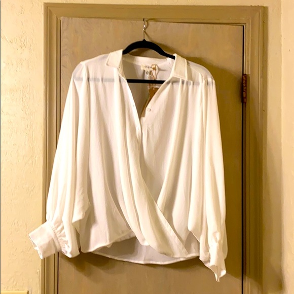 NWT White Dolman Collared Blouse Size S - Picture 1 of 6